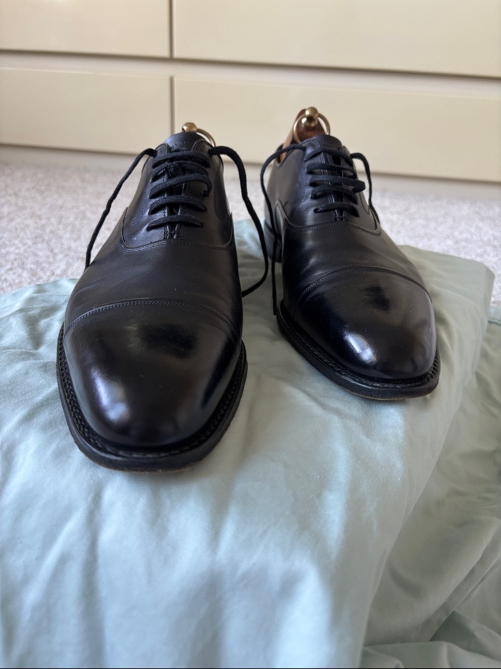 Imported Men’s Black Leather Oxford Dress Shoes by Church’s English Shoes